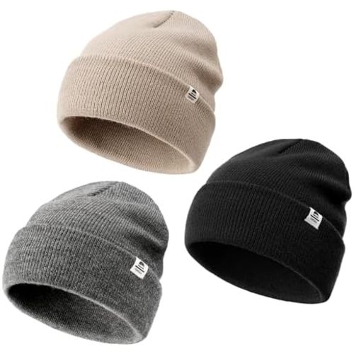 FURTALK Baby Beanie Knit Winter Hats 3 Pack for Infant Toddler Kids Skull Caps