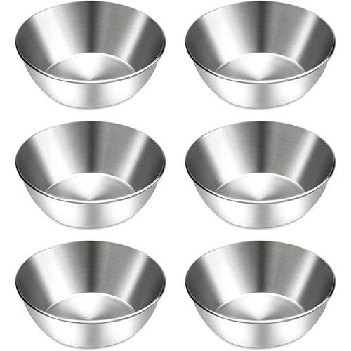Amazon.com: BILLIOTEAM 6 Pcs Stainless Steel Sauce Dishes, Round Seasoning Bowls, Mini Appetizer Plates, Sushi Dipping Bowl Mixing Saucers (3.15 x 1.18 Inch) : Home & Kitchen