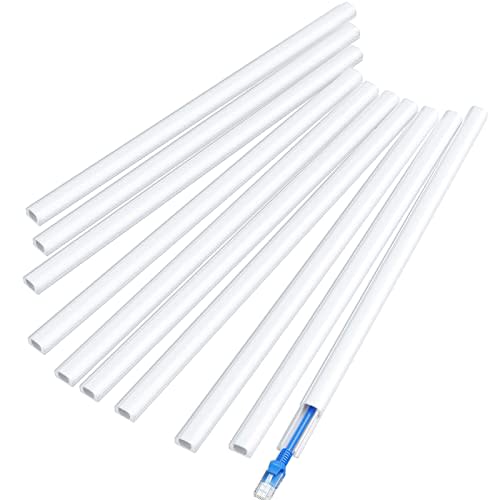 142in Cord Hider Wall for 1 Cord, Delamu Cord Cover Wall, Mini Cable Hider, PVC Wire Hider Covers for Cords, Paintable Cable Cover Raceway, Wall Cord Cable Concealer, 10x L14.2 W0.48 H0.3in, White