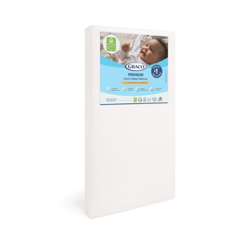 Graco Premium Crib & Toddler Mattress – GREENGUARD Gold Certified & CertiPUR-US Certified, Fits All Standard Crib & Toddler Beds, Waterproof Sleep Surface, Machine-Washable Outer Cover for Easy Care