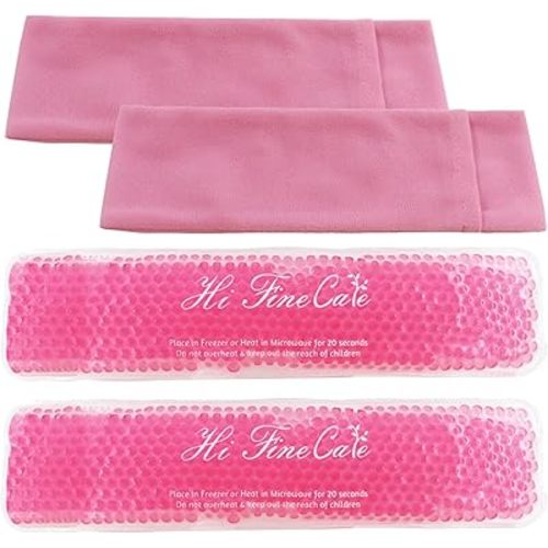 Perineal Cooling Pad, Postpartum Cold Packs Gel Bead Ice Pack Cold Therapy for Women After Pregnancy and Delivery, 2 Ice Pack and 2 Cover (Pink)