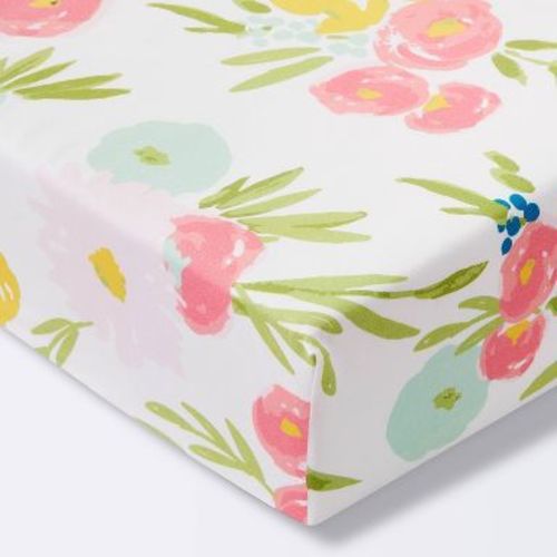 Fitted Crib Sheet Floral - Cloud Island™ Pink