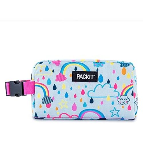 PackIt Freezable Snack Box, Rainbow Sky, Built with EcoFreeze Technology, Collapsible, Reusable, Zip Closure with Buckle Handle, Great for All Ages and Fresh Snacks on the go