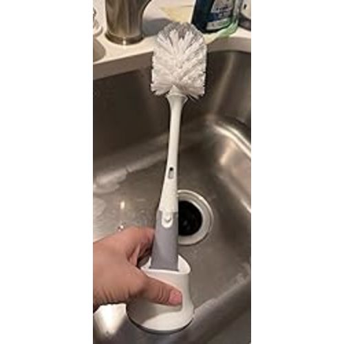 OXO Tot Bottle Brush with Nipple Cleaner and Stand - Gray - 1 Count (Pack of 1)