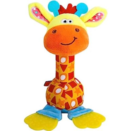 HUADADA Baby Soft Rattles Shaker, Infant Developmental Hand Grip Toys, Sensory Learning Toys with Teether, Sounds for Baby, 3-6-9-12 Months Old