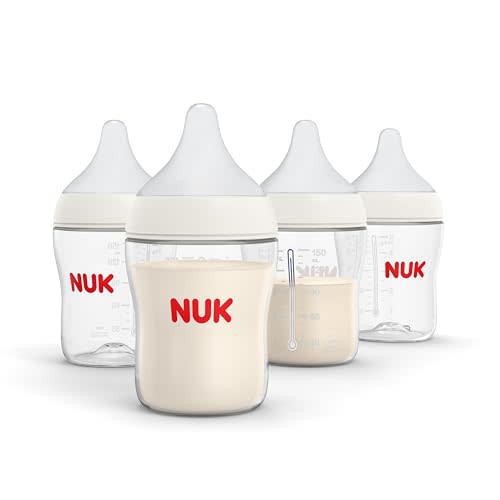 NUK Perfect Match Slow Flow Breast-Like, Anti-Colic Bottle, 5oz., 4 Pack, BPA Free