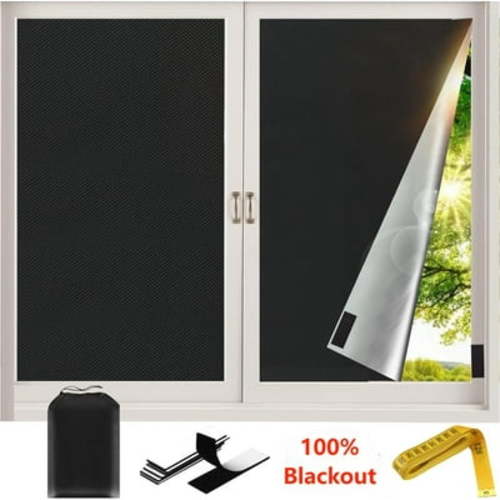 ABABENY Blackout Blinds Portable Oxford Cloth Window Treatment Shades, 118" x 57"