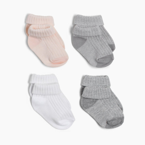 Snugabye Infant Turn Cuff Sock (4 Pack) - Pink Multi, 0-12 Months
