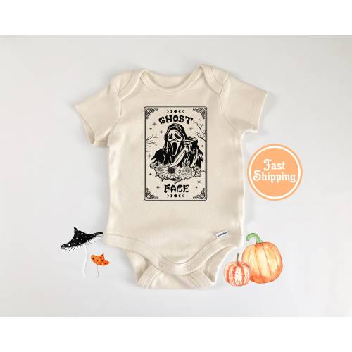 Screaming Horror Onesie® - baby's first Halloween, Halloween baby shirt, Natural Baby Onesie®, Halloween baby costume, Tarot Card Onesie®