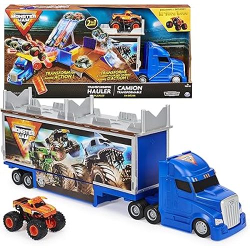 Monster Jam, Transforming Hauler Playset and Storage with Exclusive El Toro Loco Monster Truck, 1:64 Scale, Kids Toys for Boys and Girls Ages 4 and Up
