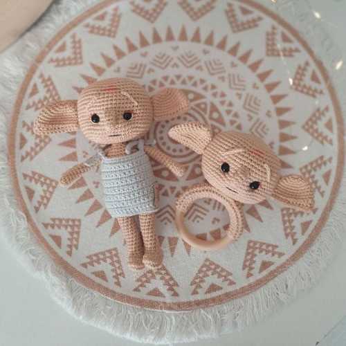 Little Dobby Doll, Dobby from Harry Potter, Dobby Toy, Crocheted Dobby, First Birthday Set,Baby Gift, Baby Shower Gift,for Harry Potter Fans
