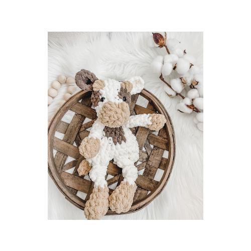 Crochet Cow Lovey Snuggler, Baby Lovey Blanket, Farm Nursery Decor, Baby Lovey Animal, Western Baby Nursery, Security Blanket