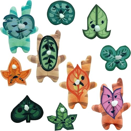 Nadou 3.9" Korok Plush,4 Pcs Koroks Plush Toy with 10 Different Replacement Face,Yahaha Plush Cute Game Merch Action Figures,Gifts for Game Fans Kids Adults