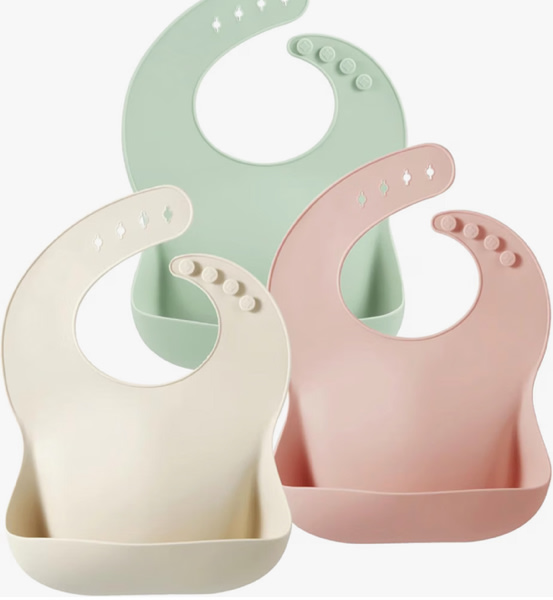 Amazon.com: PandaEar Set of 3 Silicone Baby Bibs Waterproof, Soft, Unisex, 10-72 Months
