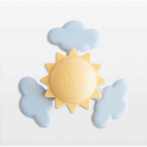 Mushie Yellow Sunshine Baby Suction Spinner Toy