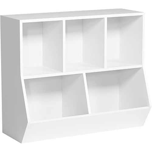 oneinmil Kids Bookshelf and Toy Storage, 3-Tier Wooden Open Bookcase, Baby Book and Toy Storage Display Organizer with Spacious Top Shelf Children, Friends, Family, White