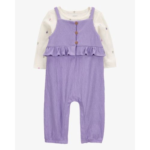 Baby 2-Piece Long-Sleeve Tee & Coverall Set - Purple - Carter's | Carter's
