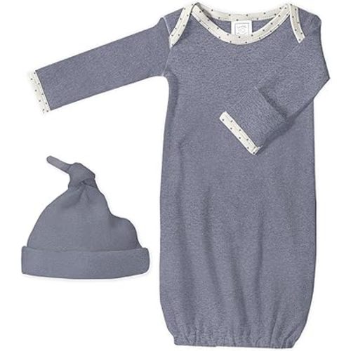 SwaddleDesigns Softest Cotton Baby Pajama Gown with Foldover Mitten Cuffs for Infant Boy and Girl, Newborn, 0-3 Months