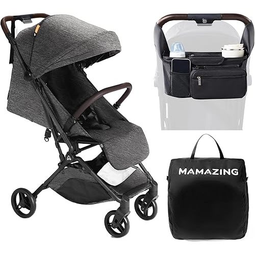 Lightweight Baby Travel Stroller with Organizer & Cushion–Mom’s Choice Gold Award Winner, Compact & Airplane-Friendly, One-Handed Folding Design, 11.6 lbs, Perfect for Toddlers, Black
