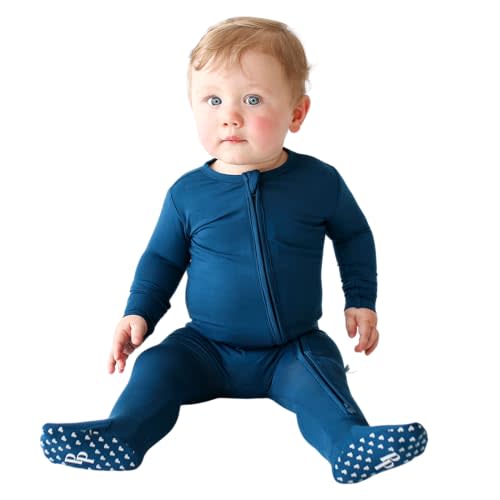 Posh Peanut Baby Boy Footie Pajamas - Soft Viscose Made from Bamboo 2 Way Zipper Sleepers & Onesies