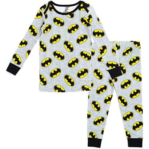 DC Comics Justice League Batman Superman Pajama Shirt and Pants Sleep Set Infant to Toddler