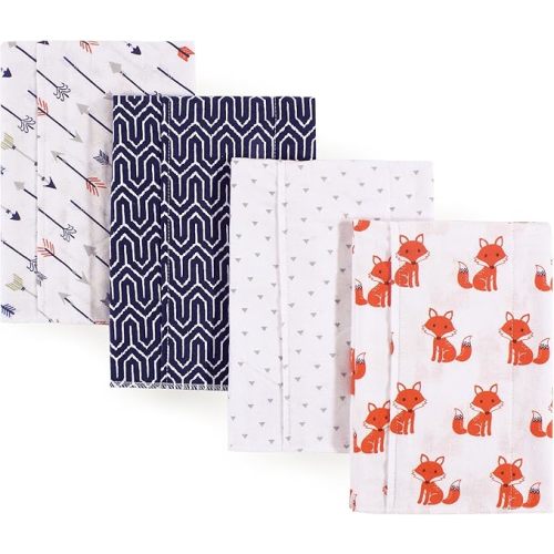 Hudson Baby Unisex Baby Cotton Flannel Burp Cloths, Foxes, One Size