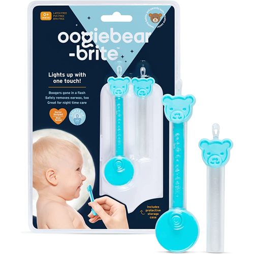 oogiebear Brite - Baby Nose Cleaner and Ear Wax Removal Tool. Baby Gadget with Nighttime LED Light. Safe Snot Booger Picker for Newborns, Infants & Toddlers