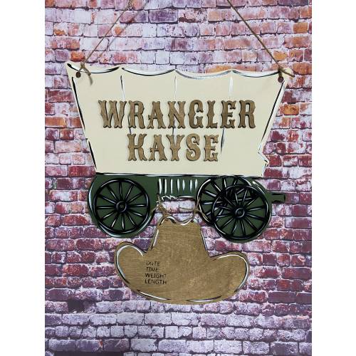 Wagon cowboy Wild West baby hanger