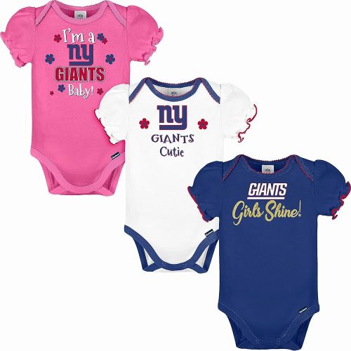 Gerber Baby Girls' NFL Team 3 Pack Short Sleeve Onesie Bodysuit