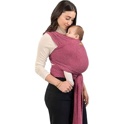 Moby Wrap Baby Carrier | Waffle Knit | Baby Wrap Carrier for Newborns & Infants | #1 Baby Wrap | Baby Gift | Keeps Baby Safe & Secure | Adjustable for All Body Types | Desert Rose