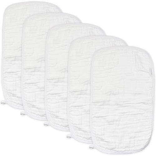 HonestBaby Baby Organic Cotton Multi-layer Burp Cloths Multipack, Bright White, One Size