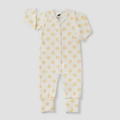 Layette by Monica + Andy Baby Pretzel Pajama Romper - Yellow 0-3M
