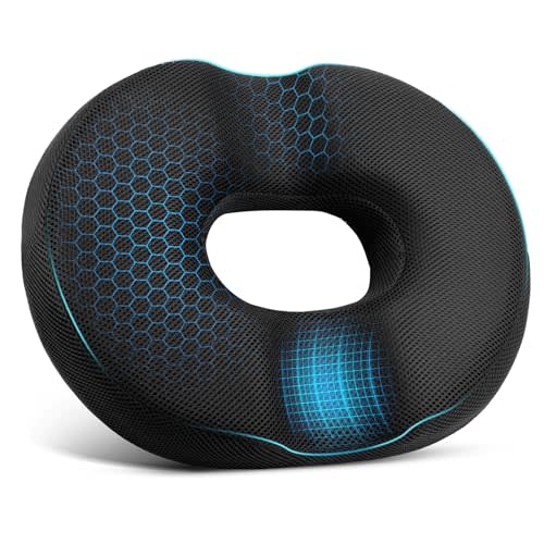 Donut Pillow Seat Cushion, Donut Chair Cushions for Postpartum Pregnancy & Hemorrhoids, Sciatica & Hip & Coccyx Pain Relief Desk Chair Cushion for Long Sitting Office Workers, Car Drivers
