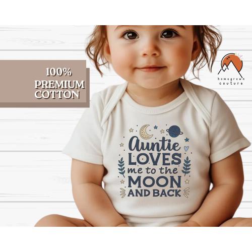 Loves Me To The Moon And Back Baby Onesie® Auntie's Little Bestie Onesie® Astronaut Gift From Aunt Bodysuit Space Theme Baby Shower Gift