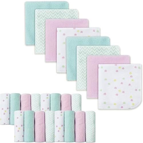 Softan Baby Washcloths, 24 Pack Unisex Baby Towels & Washcloths Face & Body, Ultra Soft & Absorbent, Gentle on Sensitive Skin, 9x9 Unicorn