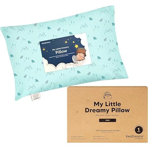 Mini Toddler Pillow with Pillowcase - 9x13 My Little Dreamy Travel Kids Pillow for Sleeping, Toddler Bed, Small, Tiny, Organic Cotton Pillowcase, Soft & Breathable, Kids 2-4 Years Old (Polar)