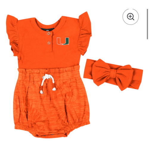 Miami Hurricanes Colosseum Girls Newborn & Infant Two-Piece Bodysuit and Headband Set - Orange