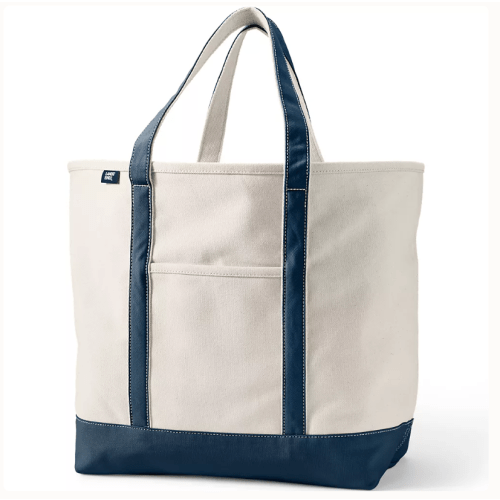 Medium 5 Pocket Open Top Canvas Tote Bag | Lands' End
