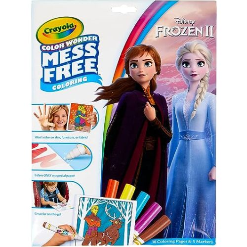 Crayola Frozen Color Wonder Coloring Set, 18 Mess Free Coloring Pages for Toddlers, Toys for Kids, Toddler Gifts