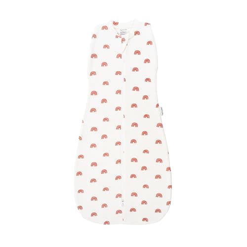 Tiny Twinkle Baby Sleep Sack 0-3 Months 1.0 TOG, Cotton & Elastane Wearable Blanket, Swaddle Transition Micro-Fleece, Machine Washable(Rainbows)