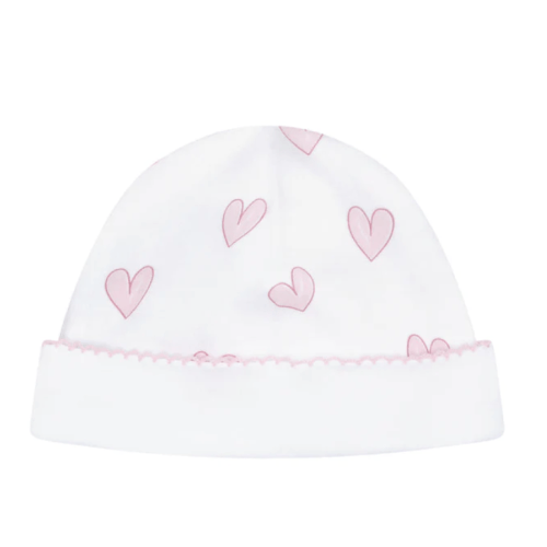 Pink Heart Print Hat