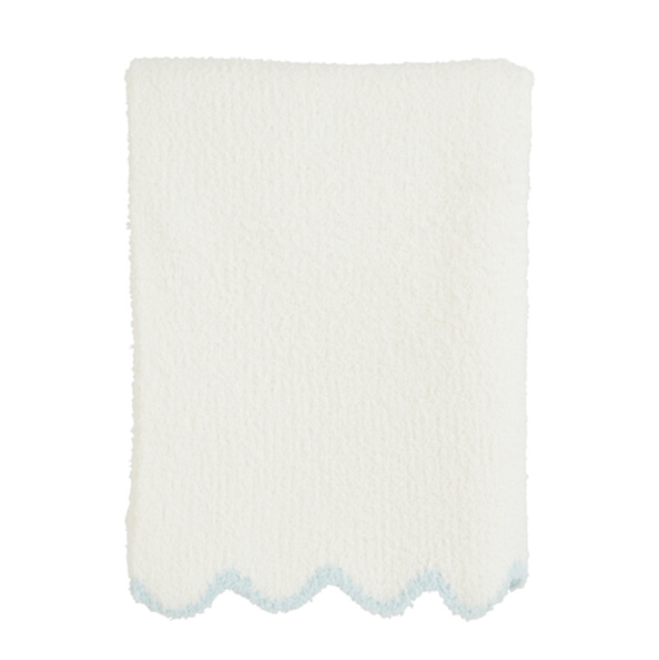 Blue Scallop Chenille Blanket