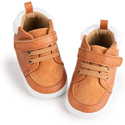 CENCIRILY Baby Boys Girls High Top Sneakers Soft Soles Anti Skid Infant Ankle Shoes Toddler Prewalker First Walking Crib Shoes