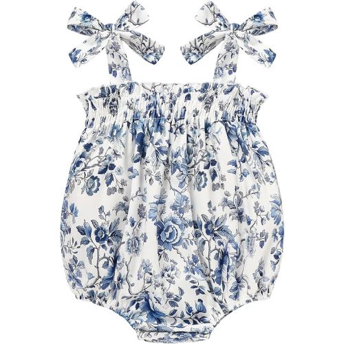 6-9m Baby Girl Summer Clothes Newborn Girl Outfits Cute Strap Baby Girl Romper Jumpsuit Infant Floral One Piece Bodysuit