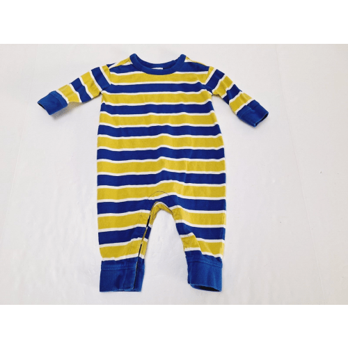 Hanna Andersson One Piece Outfit 60 3-6 Months Blue Yellow Stripe Long Sleeve h