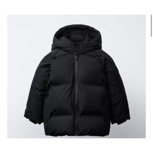 WATER REPELLENT HOODED PUFFER JACKET - Black | ZARA United States