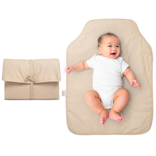 Natemia Baby Portable Diaper Changing Pad - Portable Changing Pad for Baby, Flexible Design for Travel, Machine Washable Percale Cotton, Made in Turkey, Baby Essentials