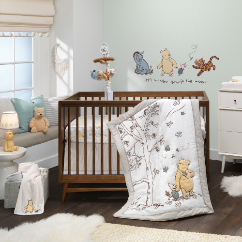Lambs & Ivy 3-Piece Crib Bedding Set - Storytime Pooh