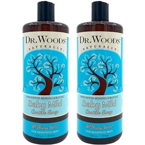Dr. Woods Unscented Baby Mild Liquid Castile Soap, 32 Ounce (Pack of 2)