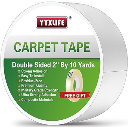 Amazon.com: YYXLIFE Double Sided Removable Rug Tape - Carpet Adhesive for Hardwood Floors, 2 Inch x 10 Yards, White : Office Products